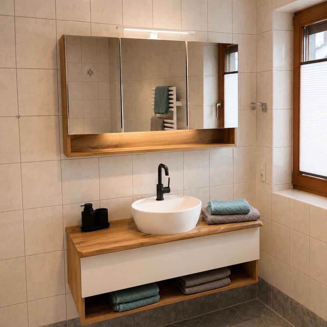 Waschtisch im Badezimmer der Ferienwohnung